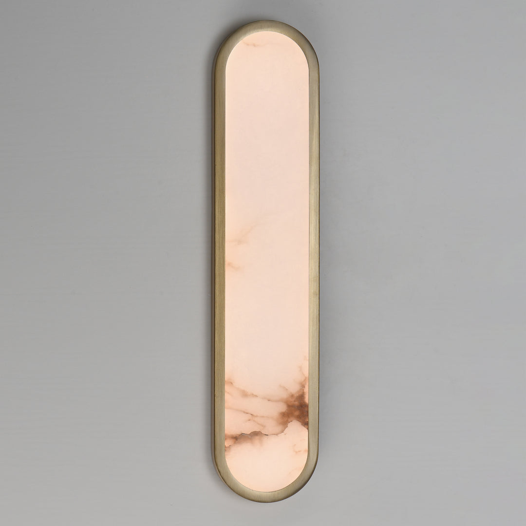 Plinth LED Alabaster Wall Sconce Natural Aged Brass alternate view