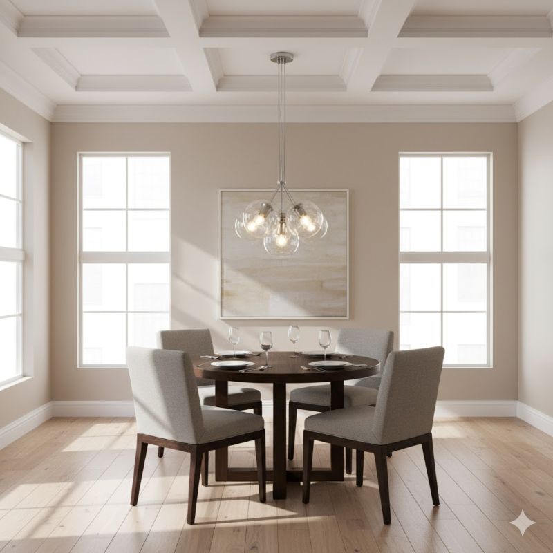Frame Chandelier with Glass Globe Shades by Bethel - view 10