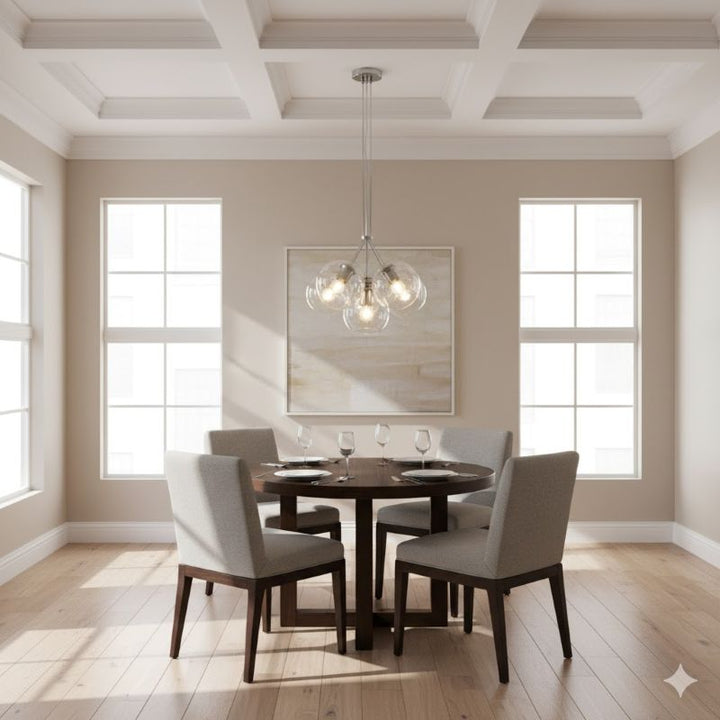 Frame Chandelier with Glass Globe Shades by Bethel - view 10
