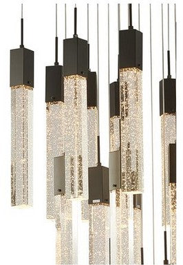 Flushed Frame Chandelier with Hanging Clear Bubble Block Crystals by Bethel - view 43