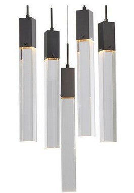 Flushed Frame Chandelier with Hanging Clear Block Crystal Pendants by Bethel - view 10