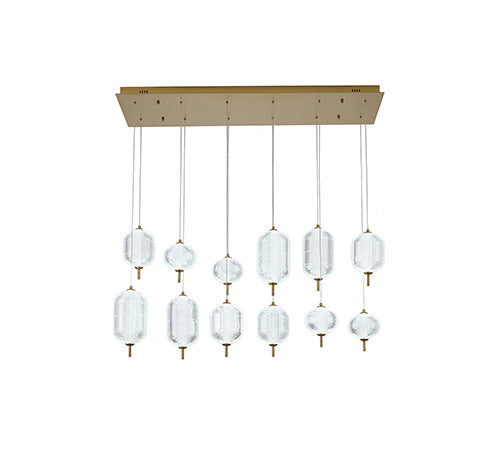 Satin Black Chandelier in Satin Brass by Bethel