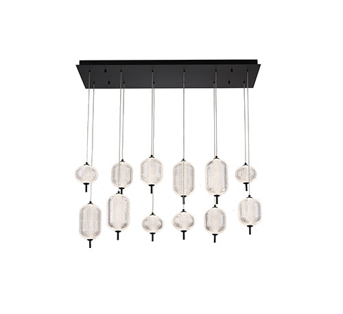 Satin Black Chandelier in Satin Black by Bethel