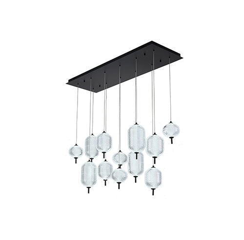 Satin Black Chandelier by Bethel - view 3