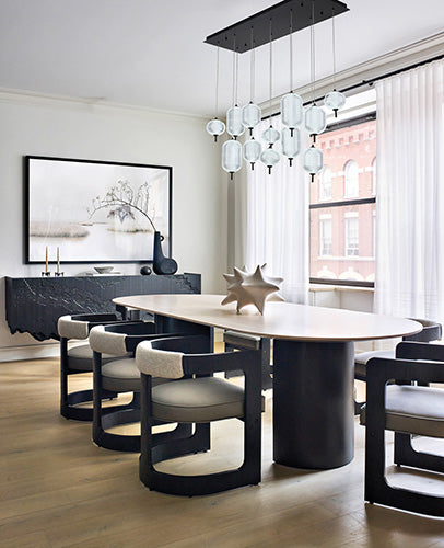 Satin Black Chandelier by Bethel - view 9