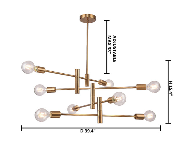 Four Tier Golden Bronze Ceiling Fixture with Adjustable Arms by Bethel - view 3