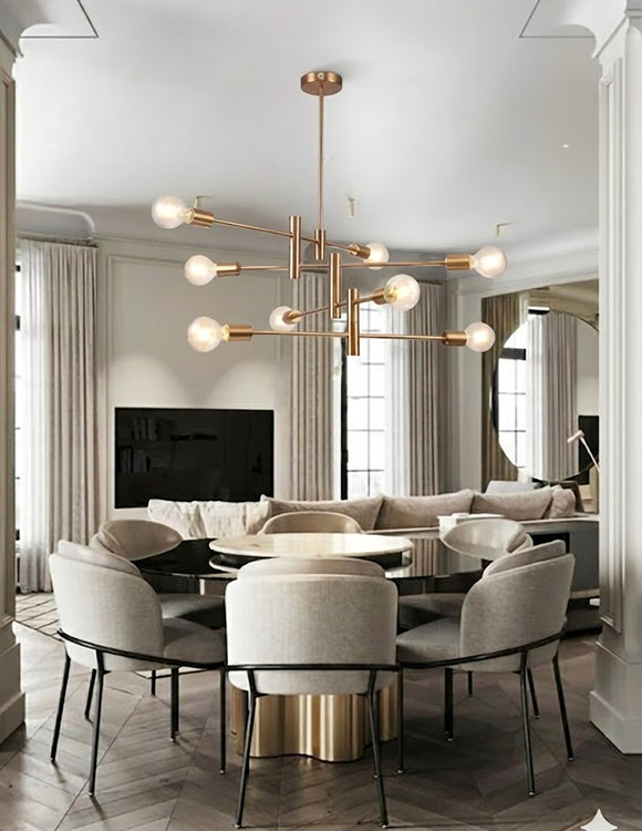 Four Tier Golden Bronze Ceiling Fixture with Adjustable Arms by Bethel - view 4