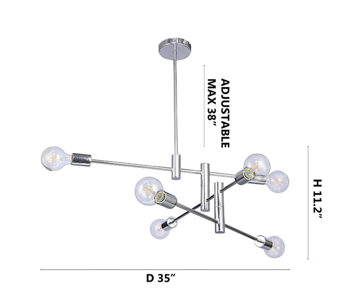 Three Tier Pipe Arm Ceiling Fixture by Bethel - view 13