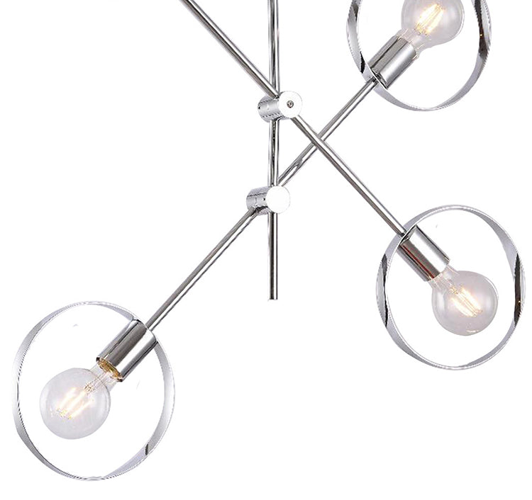 Pipe Arm Ceiling Fixture with Round Moveable Sockets by Bethel - view 7