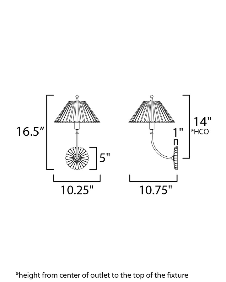Kismet 1-Light Wall Sconce dimensions diagram
