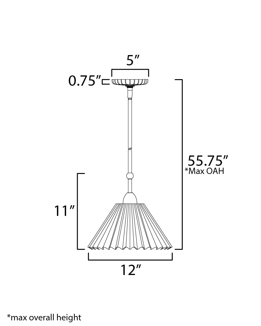 Kismet 1-Light Pendant dimensions diagram