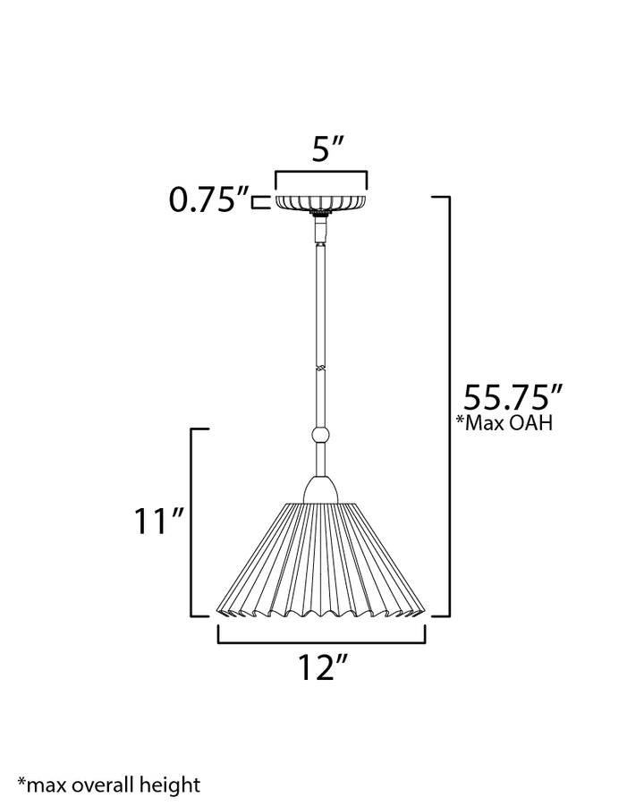 Kismet 1-Light Pendant dimensions diagram