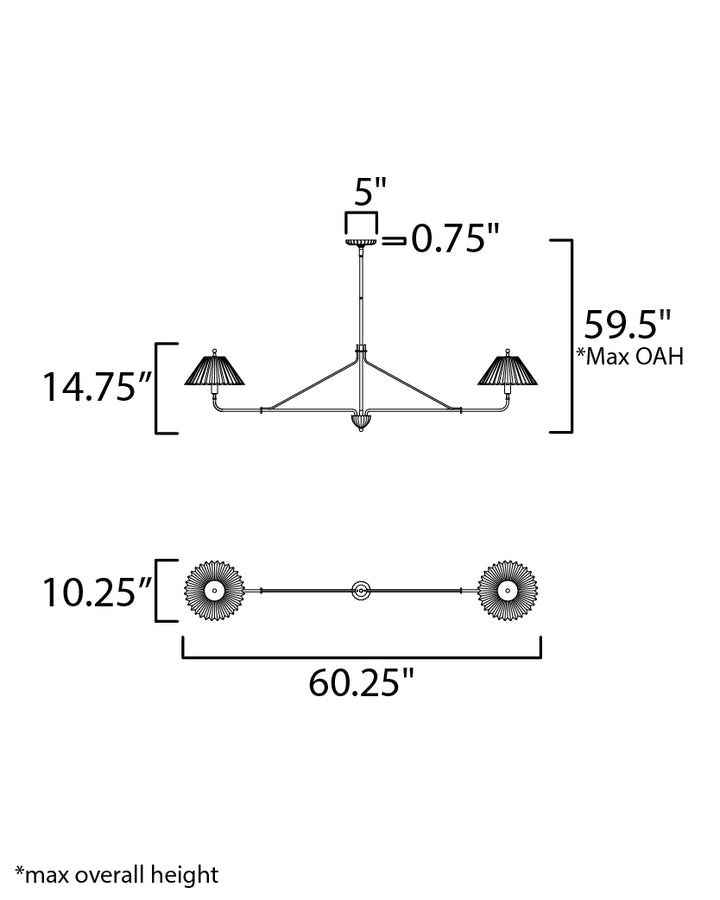 Kismet Pendant dimensions diagram