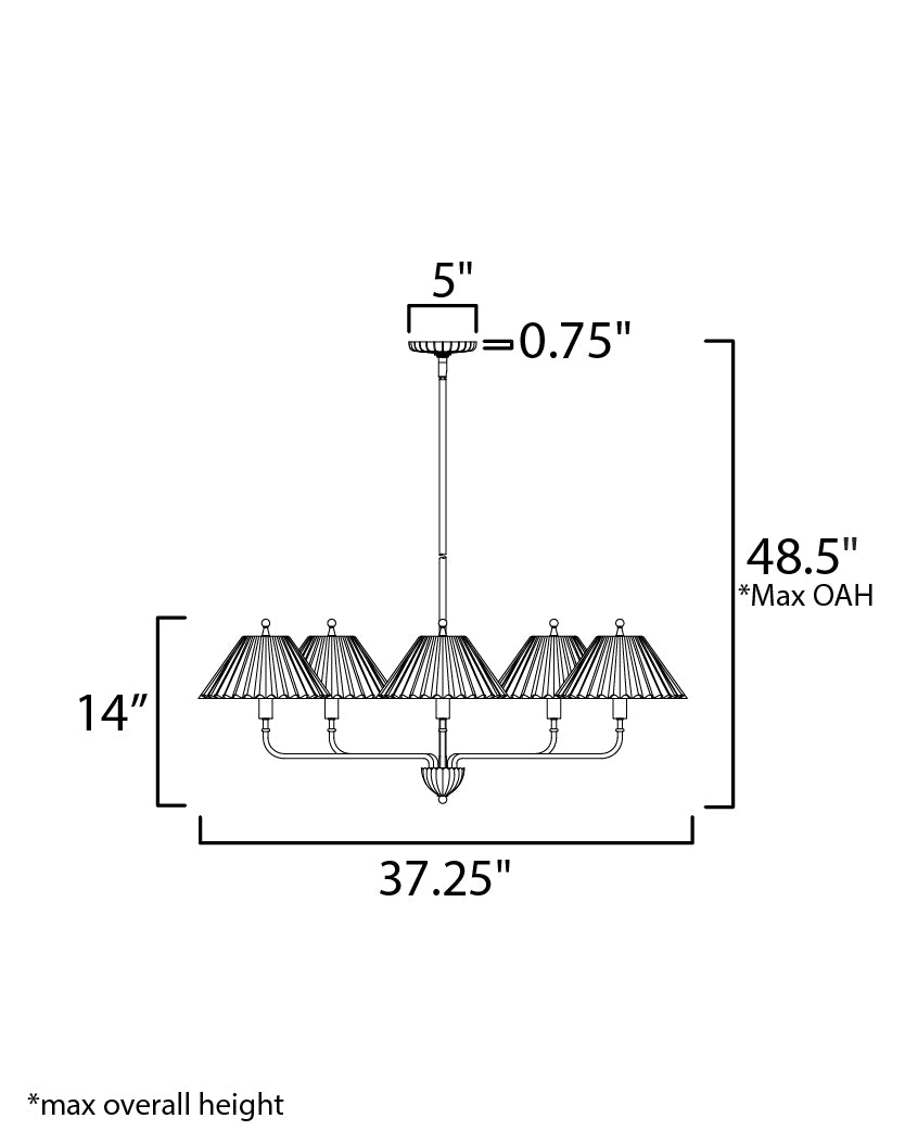 Kismet 5-Light Chandelier dimensions diagram