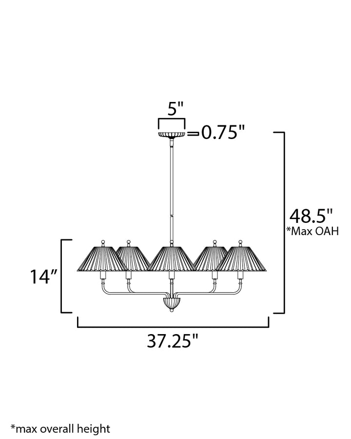 Kismet 5-Light Chandelier dimensions diagram