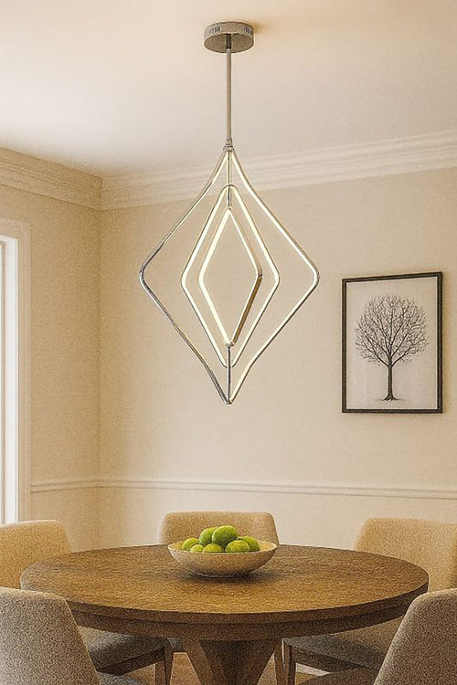 Diamond Orb LED Light Fixture with Chrome Frame and Acrylic Diffuser by Bethel - view 4