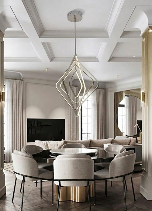 Diamond Orb LED Light Fixture with Chrome Frame and Acrylic Diffuser by Bethel - view 5
