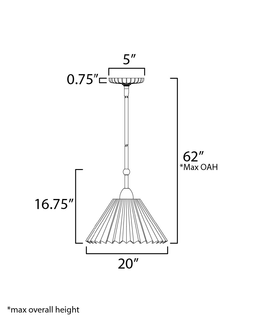 Kismet Pendant dimensions diagram