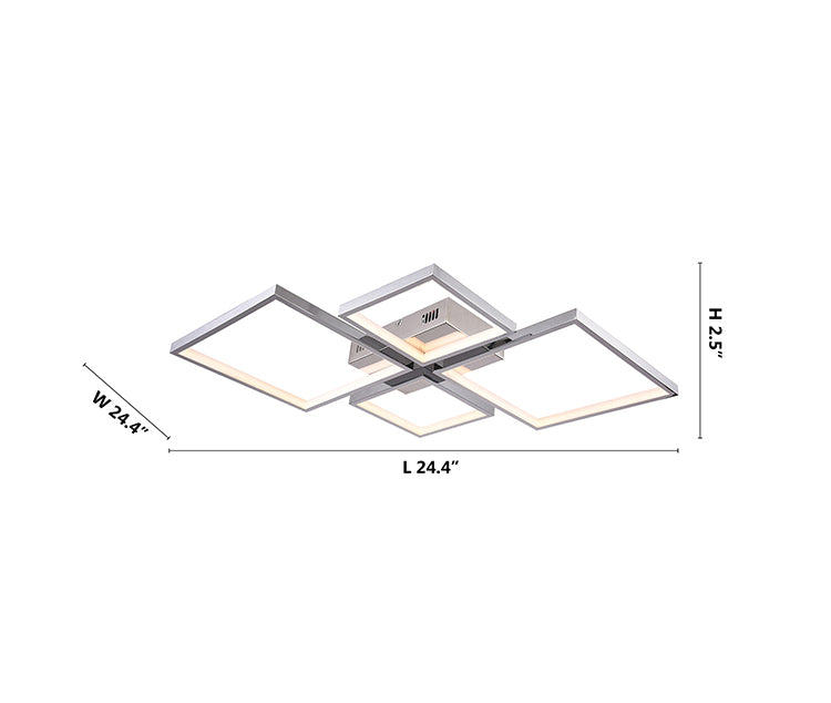 Stainless Steel Flush Mount with Acrylic Diffuser by Bethel - view 8