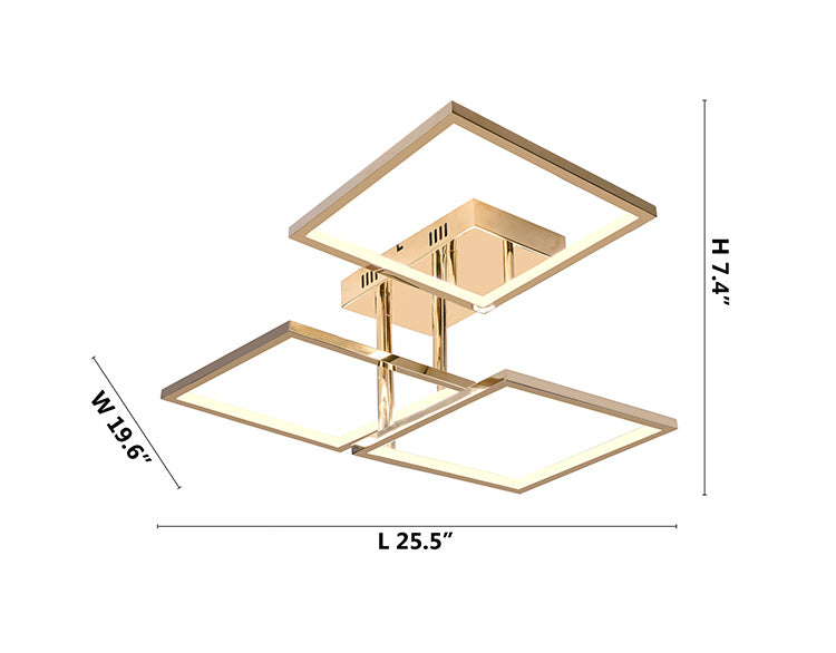 Stainless Steel Square Block Flush Mount with Acrylic Diffuser by Bethel - view 10