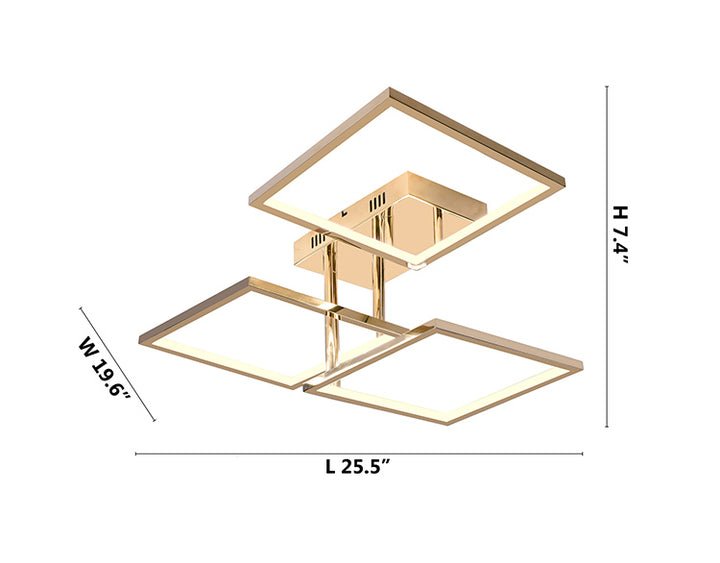 Stainless Steel Square Block Flush Mount with Acrylic Diffuser by Bethel - view 10