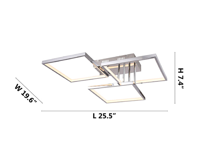 Stainless Steel Square Block Flush Mount with Acrylic Diffuser by Bethel - view 3