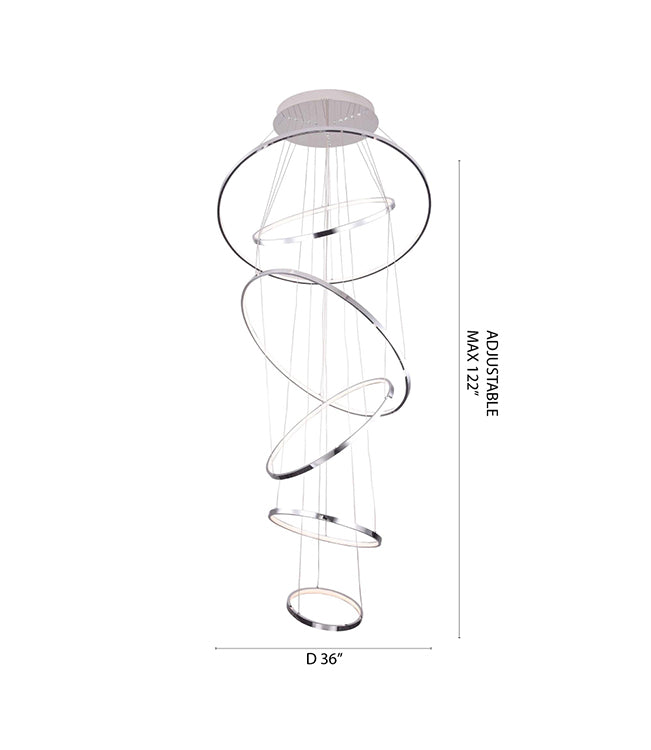 Chrome Chandelier (TR35) by Bethel - view 5