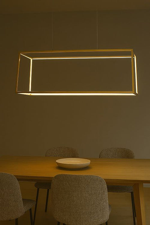 Gold Stainless Steel Floating LED Box Light by Bethel - view 5