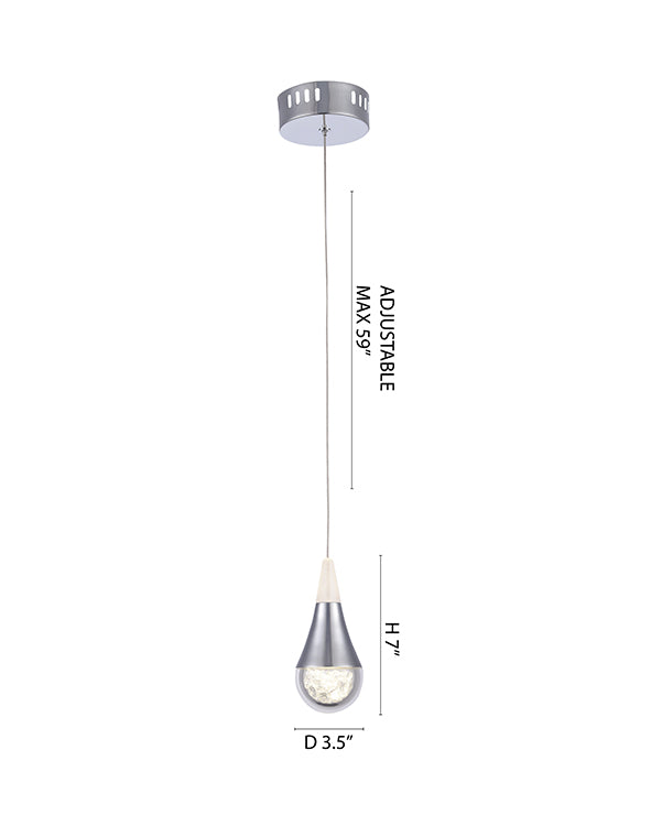 Chrome Crystal Pendant by Bethel - view 4