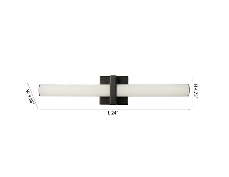 Glass Vanity Light in Satin Black by Bethel