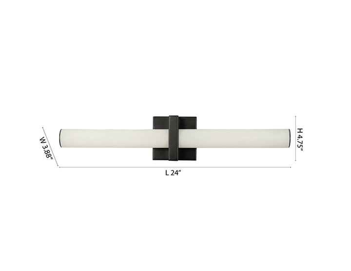 Glass Vanity Light in Satin Black by Bethel