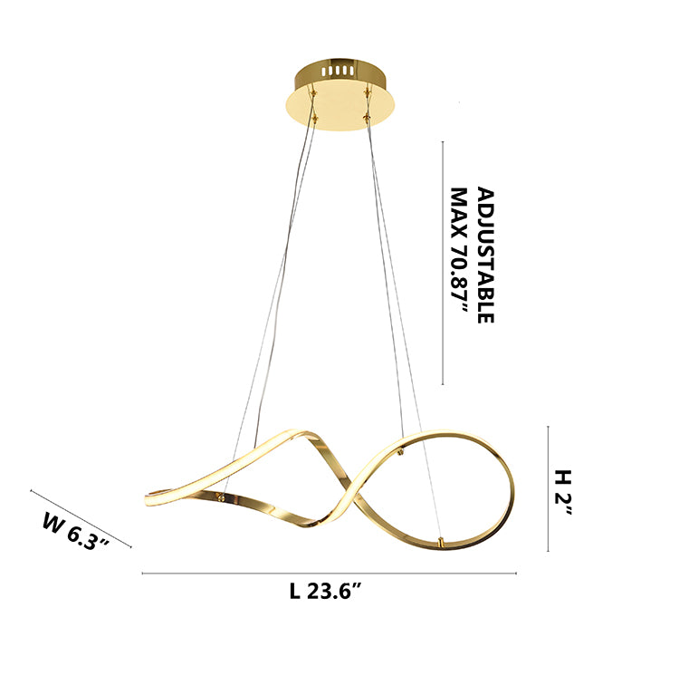 Twisted Frame LED Chandelier with Diffuser by Bethel - view 12