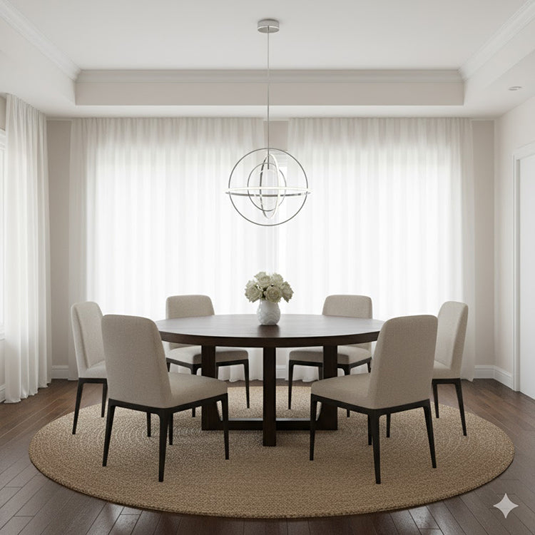 Four Ring LED Chandelier in a Chrome Finish by Bethel - view 3