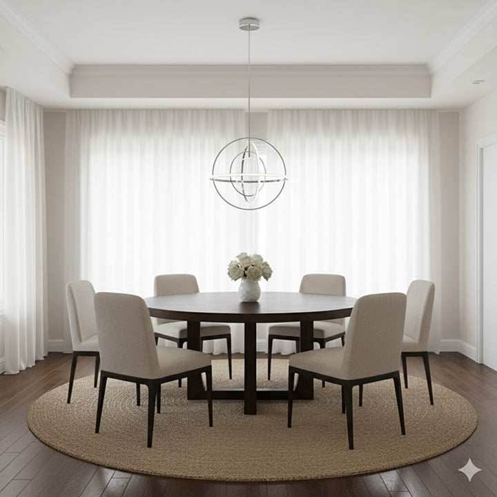 Four Ring LED Chandelier in a Chrome Finish by Bethel - view 3