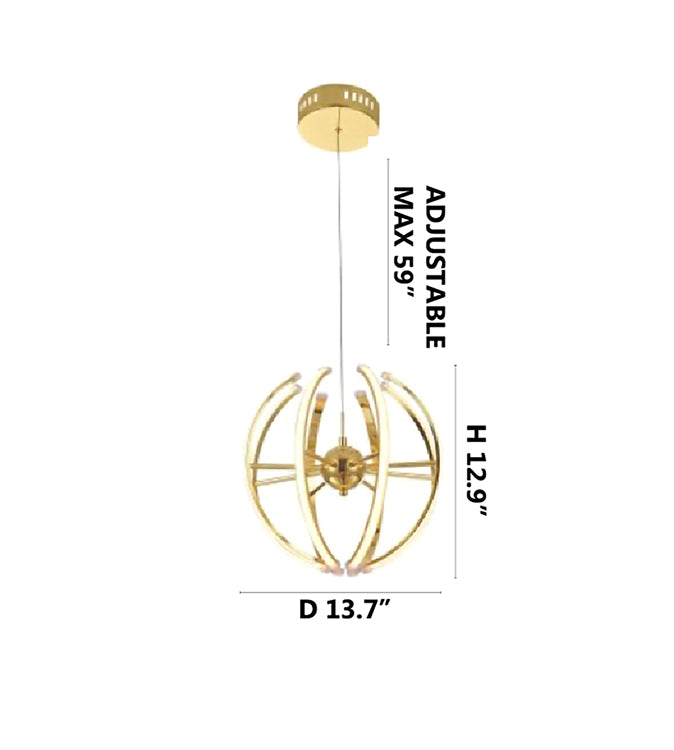 Aluminium Frame LED Chandelier with Acrylic Diffusers by Bethel - view 9