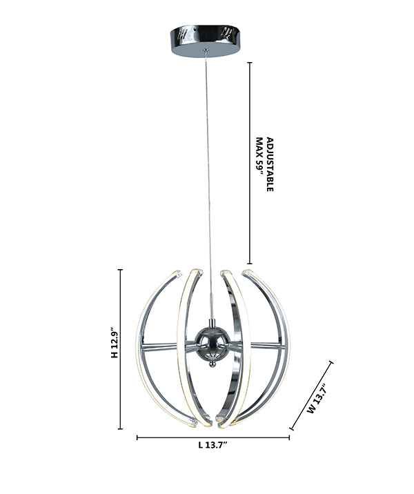 Aluminium Frame LED Chandelier with Acrylic Diffusers by Bethel - view 4