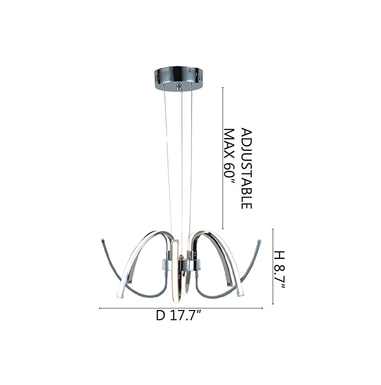 Chrome Chandelier (TR04) by Bethel - view 3