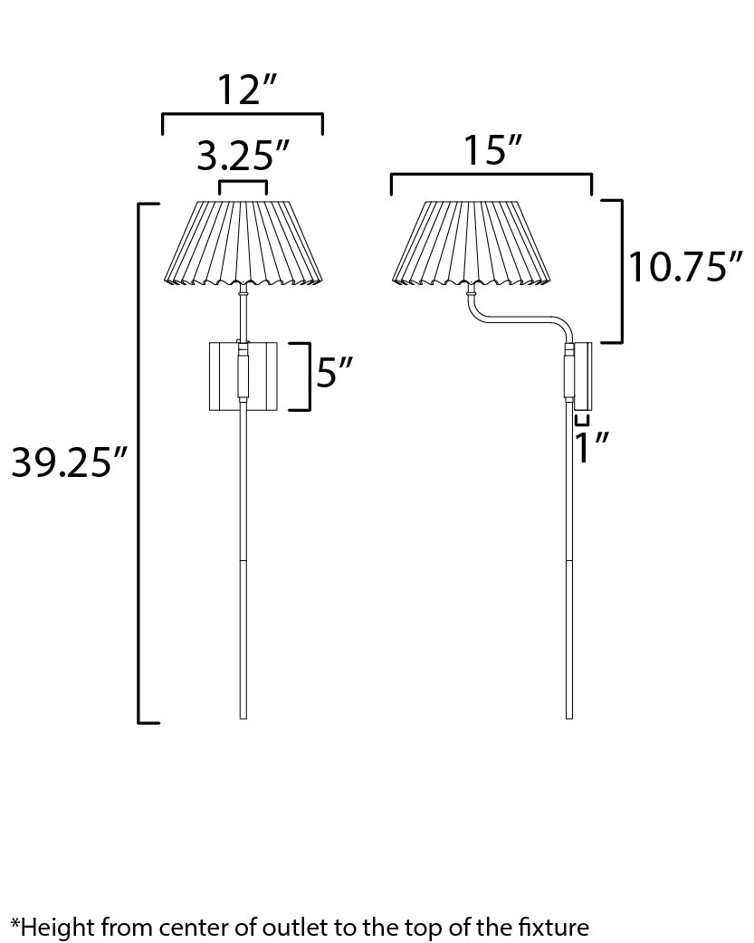 Dunbridge 1-Light Wall Sconce dimensions diagram
