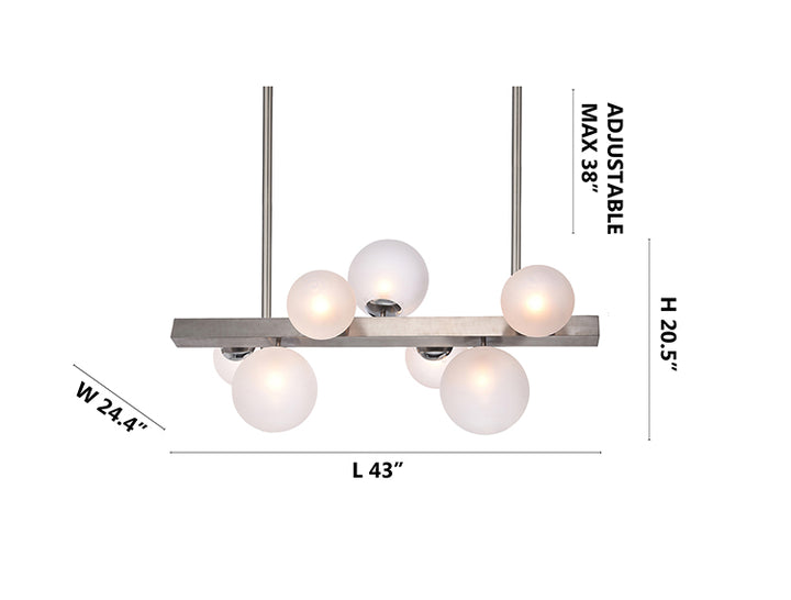 Stainless Steel Chandelier with Glass Shades by Bethel - view 11
