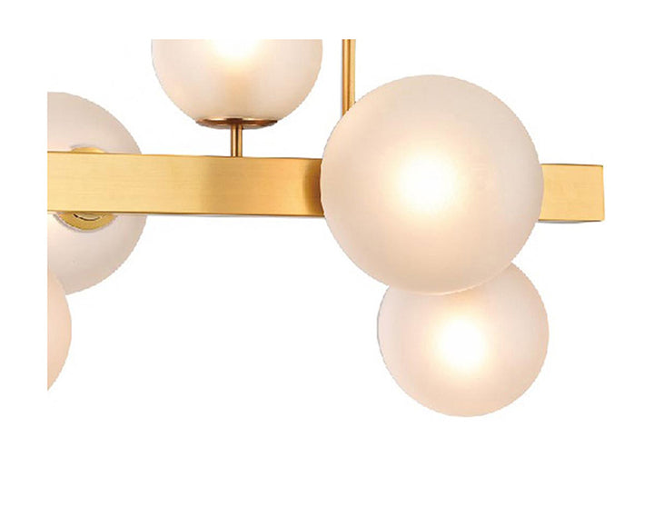 Stainless Steel Chandelier with Glass Shades by Bethel - view 7