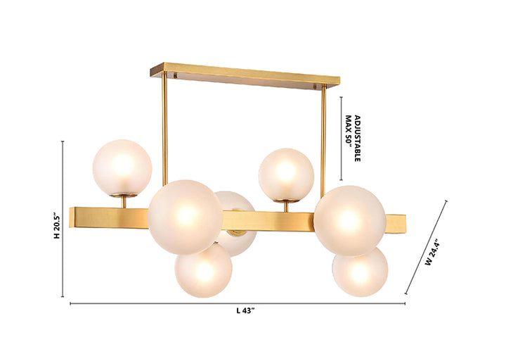 Stainless Steel Chandelier with Glass Shades by Bethel - view 8