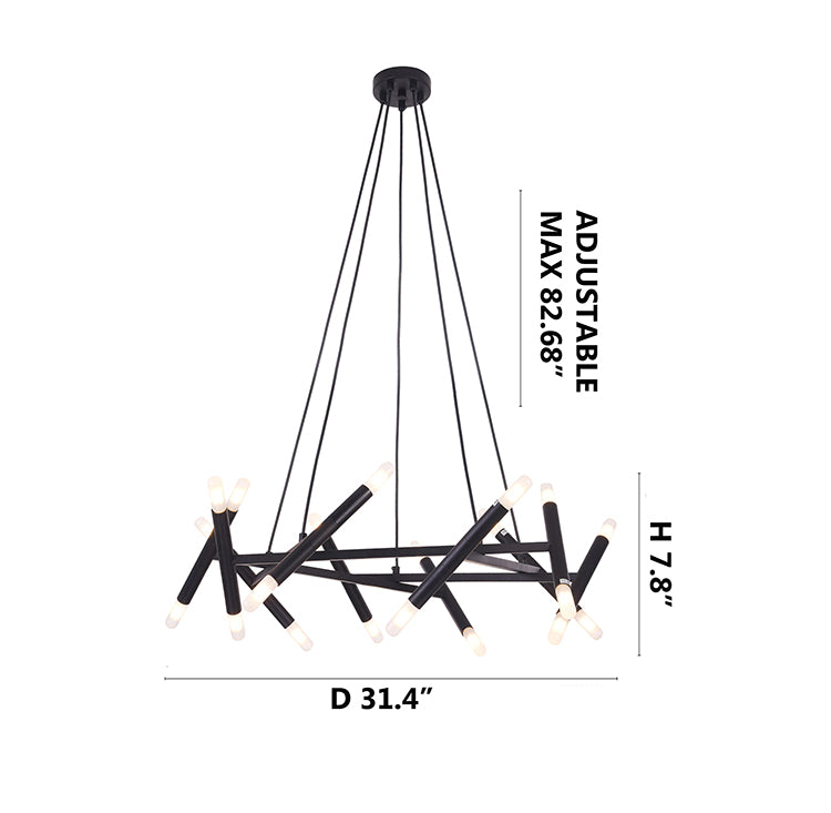 Matte Black Chandelier (TM02) by Bethel - view 4