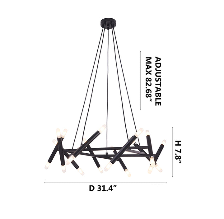 Matte Black Chandelier (TM02) by Bethel - view 4