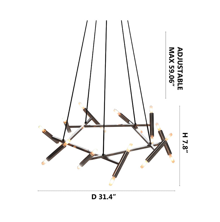 Matte Black Chandelier (TM02) by Bethel - view 9