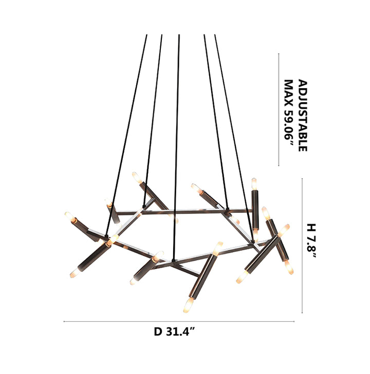 Matte Black Chandelier (TM02) by Bethel - view 9