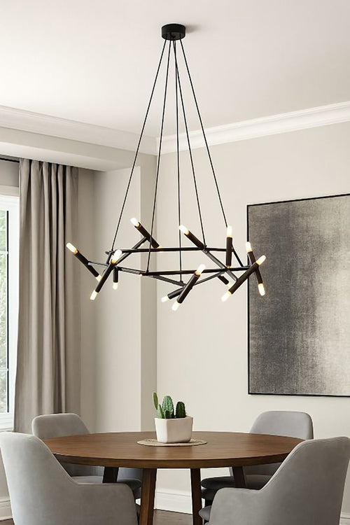 Matte Black Chandelier (TM02) by Bethel - view 10
