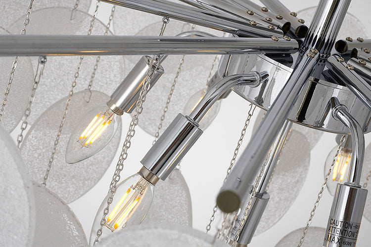 Frame with Frosted Hanging Glass Petals Chandelier by Bethel - view 20