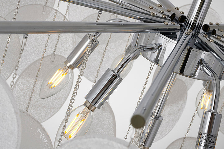 Frame with Frosted Hanging Glass Petals Chandelier by Bethel - view 20