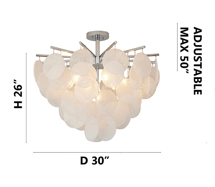 Frame with Frosted Hanging Glass Petals Chandelier by Bethel - view 21
