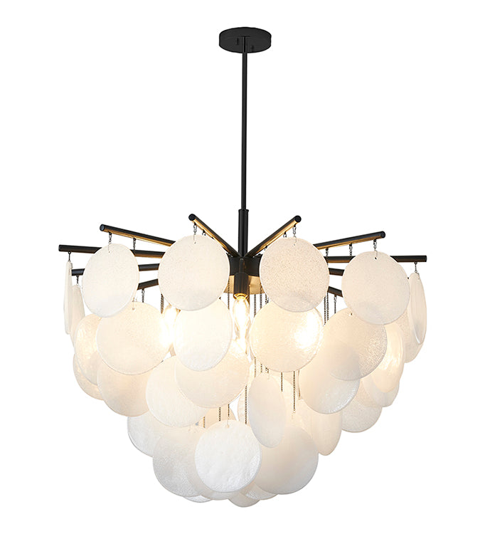 Frame with Frosted Hanging Glass Petals Chandelier by Bethel - view 25